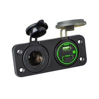 Prise USB étanche QC 3.0 PD 30W avec interrupteur marche/arrêt, panneau de prise allume-cigare 66W 24V, interrupteur combiné pour chauffage de voiturette de golf, voiture, bateau