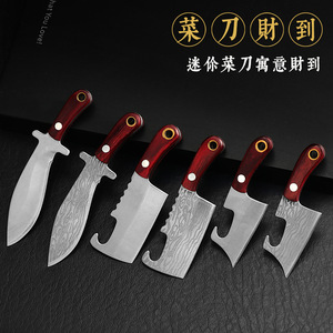 Mini Cuchillo de Cocina de Acero Inoxidable, Cuchillo Multifuncional Portátil para Frutas, Herramienta de Supervivencia al Aire Libre con Funda de Cuero - Product Image 3