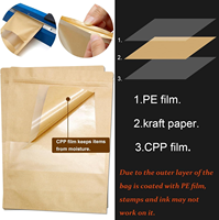 Sachets Doypack Personnalisés en Papier Kraft Recyclable avec Fenêtre et Fermeture Zip Refermable, Qualité Alimentaire, pour Snacks, Noix, Café, Salades