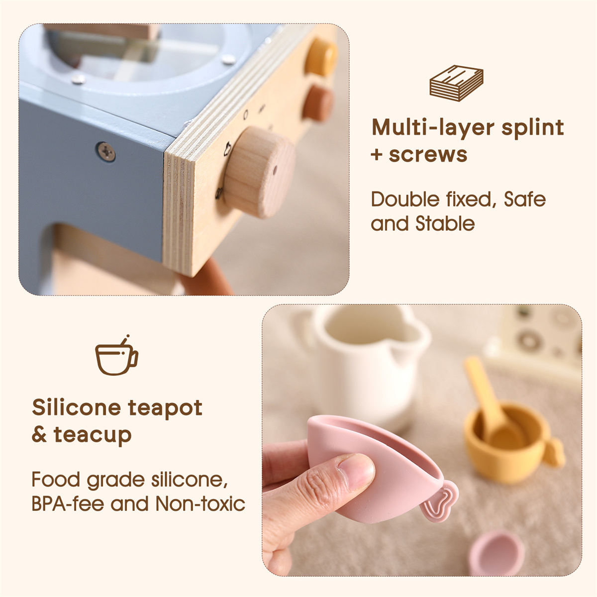 Wooden Coffee Maker Toys for Kids preview 3