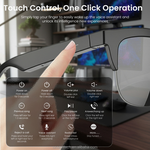 CE ROHS FCCスマートグラスオープン耳用Bluetoothサングラス男性用5.4 Bluetoothスマートサンスラスアウトドアランニングサイクリング用 - Product Image 3