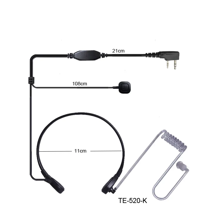 Topradio Hai Chiều Đài Phát Thanh Cổ Họng Rung Mic Cho KYD/Kydera NC-630A TK-750A TK-760A NC-560 NC-550 NC-6200A 2 Cách Đài Phát Thanh Earbud