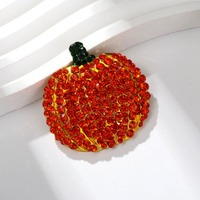Broche Citrouille d'Halloween, Mode Européenne et Américaine, Ornée de Diamants, Broche Fruit, Ornement de Pâques, Corsage Haut de Gamme