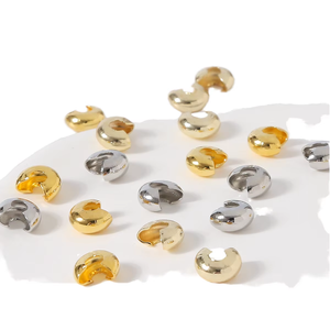 18k or croissant <span class=keywords><strong>de</strong></span> lune fermoir bijoux à bricoler soi-même accessoire en forme <span class=keywords><strong>de</strong></span> C fin fermoir positionnement perles <span class=keywords><strong>pour</strong></span> <span class=keywords><strong>collier</strong></span> <span class=keywords><strong>serrage</strong></span> perles fil - Product Image 1