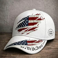 Gorra de Béisbol Vintage con Diseño de Bandera Americana, 6 Paneles, Logotipo Personalizado, Venta al Por Mayor, MOQ Bajo, Gorras Patrióticas