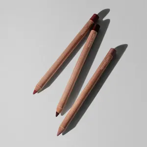 Nuova matita per labbra in legno a lunga durata Logo personalizzato marchio privato impermeabile trucco opaco senza intoppi Lipliner, rivestimento per labbra cremoso