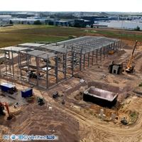 Structure d'entrepôt en acier préfabriqué, anti-corrosion, directement de l'usine, pour les conditions météorologiques extrêmes et installation facile