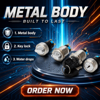 Sakelar Pemilih Putar Kunci Baja Tahan Karat 19mm 22mm 2 Posisi 3A 1NO 1NC Latching Panel Mount