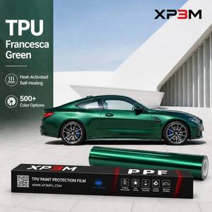 Film de protection de peinture (PPF) en vinyle TPU brillant OEM XP3M Francesca Green 7,5 mil, auto-réparant, anti-rayures, anti-jaunissement, avec canaux de décompression d'air - Product Image 1