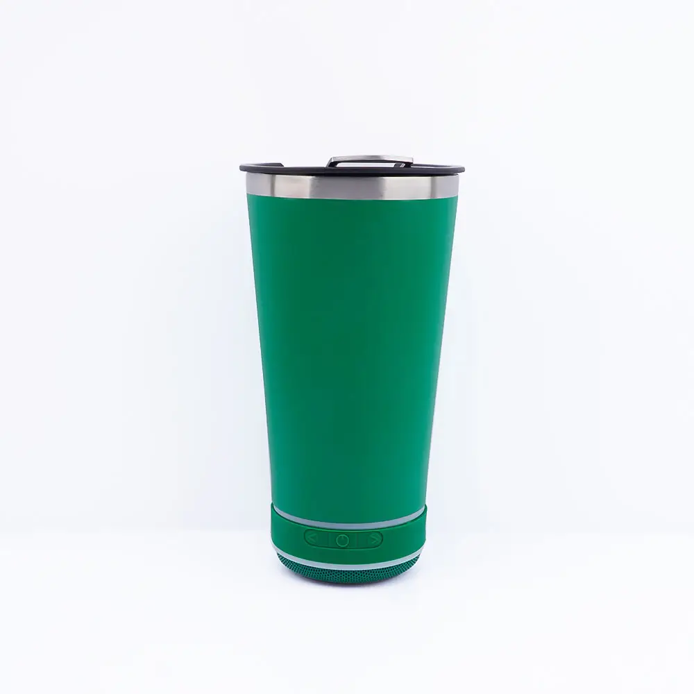 Tumbler Edelstahl Travel Music Beer Benutzer definiertes Logo Pulver beschichtung becher mit Öffner und Bluetooth-Lautsprecher