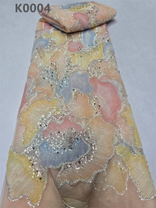 Chocoo Mới Nhất Long Lanh Net Đính Cườm Ren Vải Ánh Sáng Màu Xanh Sequin Đính Cườm Ren Vải Cho Phụ Nữ Ăn Mặc - Product Image 5