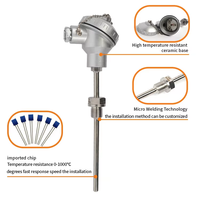 Termometer Digital Akurasi Tinggi Kelas A Tipe-K N E J Pt100 Pt1000 INCONEL600 Kustomisasi OEM/ODM Probe IP67 0.1C