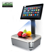 Báscula de impresión de etiquetas, balanza Pos con pantalla Lcd, punto métrico, precio bajo y caliente