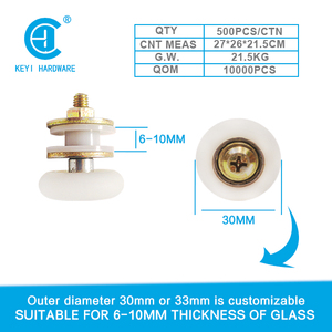 Herrajes <span class=keywords><strong>para</strong></span> puerta de cuarto de ducha, pantalla deslizante <span class=keywords><strong>para</strong></span> puerta, polea de armario, puerta corredera de cristal <span class=keywords><strong>para</strong></span> ducha, rodillo de rueda de nailon - Product Image 4