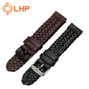 Correa de cuero impermeable suave tejida a mano exquisita de lujo clásico para reloj inteligente correa de reloj de estilo Vintage - Product Image 1