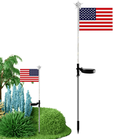 Luces Solares para Jardín con Diseño de Bandera Americana, Lámpara Decorativa para Exteriores, Resistente al Agua, LED, para el Día de la Independencia
