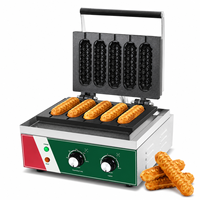 Nouvelle machine commerciale électrique en acier inoxydable à six grilles pour corn-dogs croustillants au fromage, 220V, facile à utiliser