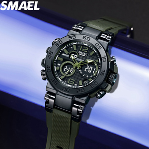 SMAEL 8106 Men's Sport Analog-Digital Quartz Watch with 5BAR Waterproof Chronograph <b>Alarm</b> <b>Stop</b> Watch Luminous PU Strap - Product Image 1