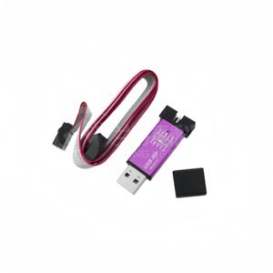 جهاز USBASP USBISP+ جديد مع علبة ألومنيوم وحماية من التيار الزائد وإضاءة حمراء وزرقاء بدون حد 64K - Product Image 3