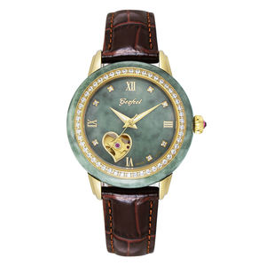 Luxury Stainless Steel Automatic <b>Mechanical</b> <b>Watch</b> Genuine Jade Couple Jam Tangan - Product Image 2