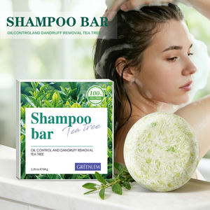 GREENLEM Barre de shampoing au théier, contrôle du sébum, antipelliculaire, lissant, à base de plantes naturelles, nettoyage doux pour tous types de peau, OEM - Product Image 2
