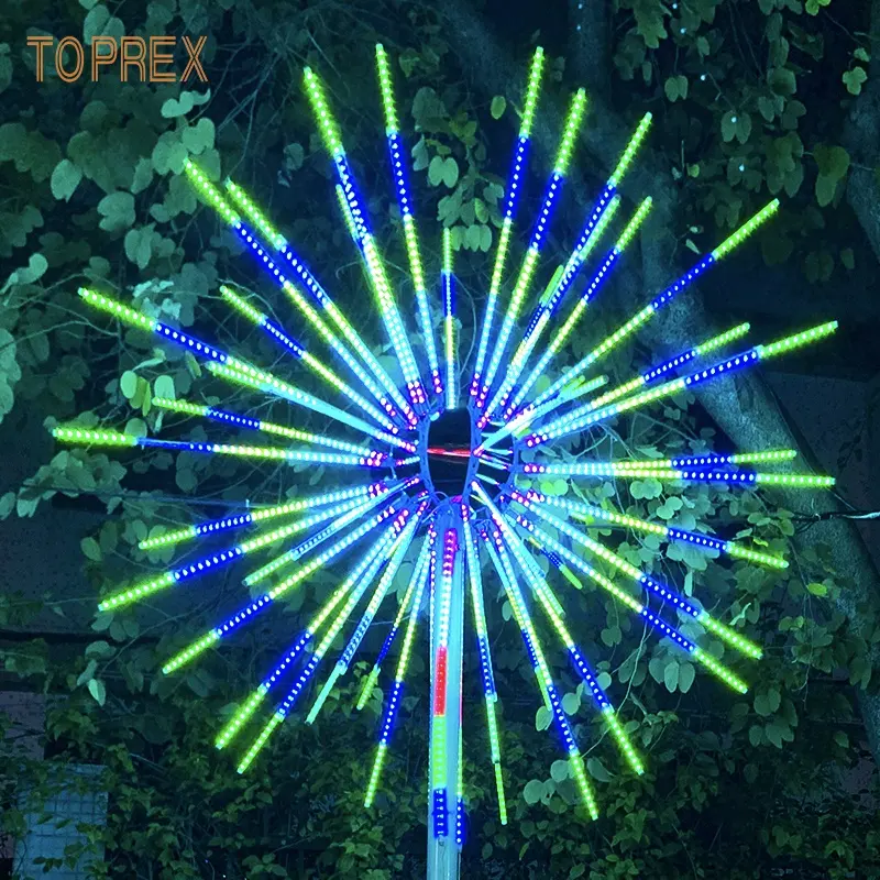 New products 2023 unique 3m 5m outdoor decor ip46 waterproof palm tree led firework tree lights