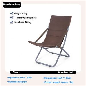 Silla Plegable Metálica Europea para Balcón, Portátil, con Cojín de Algodón, Muebles de Exterior para Camping, Viajes, Picnic, Playa - Product Image 2