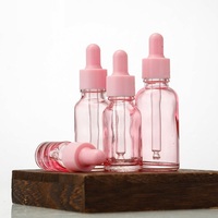 Flacons compte-gouttes en verre d'huile essentielle rose mignon personnalisé de 10ml 30ml 50ml 100ml