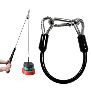 حبل تمديد للياقة البدنية مطلي باللون الأسود، عبوة من قطعتين، حبل أمان متين مع مشبك كارابينر لتثبيت الأدوات - Product Image 1