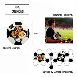 Coussin en peluche doux Coupe du Monde <span class=keywords><strong>FIFA</strong></span> 2026, décoration de salon, canapé, maison, oreiller décoratif en forme de ballon de football - Product Image 1