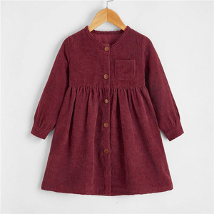 Inverno velluto a coste natale autunno popolare ragazza <span class=keywords><strong>vestito</strong></span> bambini vestiti a maniche lunghe neonata abiti in velluto a coste - Product Image 2