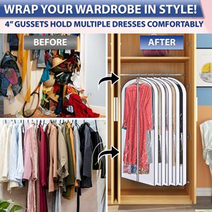 Housse de robe réutilisable anti-<span class=keywords><strong>mites</strong></span> pour robes sac de vêtement suspendu sacs de costume pour le stockage de placard sacs de vêtement transparents durables - Product Image 2