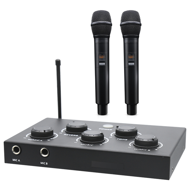 Portable Karaoke Machine Professional Karaoke Mixer Home Theatre System UHF Dynamic Wireless Microphone Enjoy Music Party