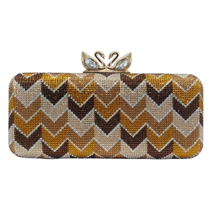 Pochette de soirée pour femme avec strass, sac à main scintillant avec chaîne perlée pour mariage, rendez-vous et événements - Product Image 1