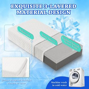 Mát Vuông Tre Than Truyền Bộ Nhớ Bọt Lạnh Gối Cube 60Cm Tốt Nhất Thế Giới Gối Với Làm Mát Bìa Cho Bên Ngủ - Product Image 6