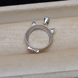 Colgante de garra de gato Mabei, chapado en plata S925, soporte vacío de 14.5mm, componente para engaste de perlas DIY para la fabricación de collares - Product Image 2