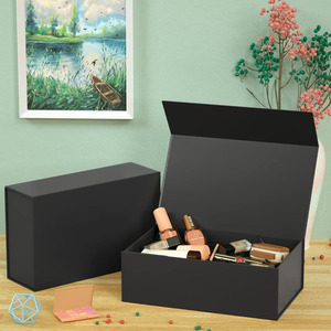 Cajas de cartón personalizadas blanco negro zapatilla embalaje zapato plegable caja de regalo de papel magnético con logotipo - Product Image 2