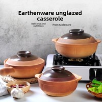 XUANHUI Pot en terre cuite fait main, antiadhésif, haute température, pour cuisinière à charbon, pour hot-pot, riz, bouillie et bœuf style street-food
