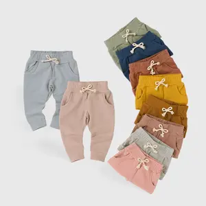 Liquidazione cotone organico autunno inverno bambino maglione pantaloni bambino Jogger pantaloni