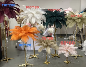 Lampadaire 35 <span class=keywords><strong>plumes</strong></span> d'autruche décor moderne de luxe <span class=keywords><strong>avec</strong></span> base en résine dorée excellent éclairage - Product Image 6
