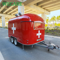 WECARE Remorque de bar mobile personnalisée pour smoothies, limonades, kebabs, sandwichs, burgers, crêpes, camion de restauration rapide avec équipement de cuisine complet