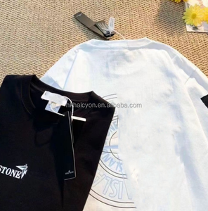 Camiseta informal corta con insignia de brújula clásica de tendencia de verano Camiseta estampada de algodón puro - Product Image 6