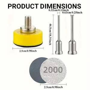 Disques de ponçage professionnels de 1 pouce, grain 60-10000, avec support adhésif en mousse et tampons de support de 1/8 et 1/4 de pouce pour le polissage - Product Image 3