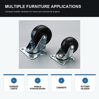 Roue pivotante en caoutchouc à fixation par plaque, rotation stable pour supports mobiles et bases de meubles – Vente en gros usine