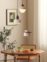Lampe de table à manger style vintage, grand lustre à trois têtes, style Wabi-Sabi, rétro, en bois massif et pierre, LED 4000K, pour bar