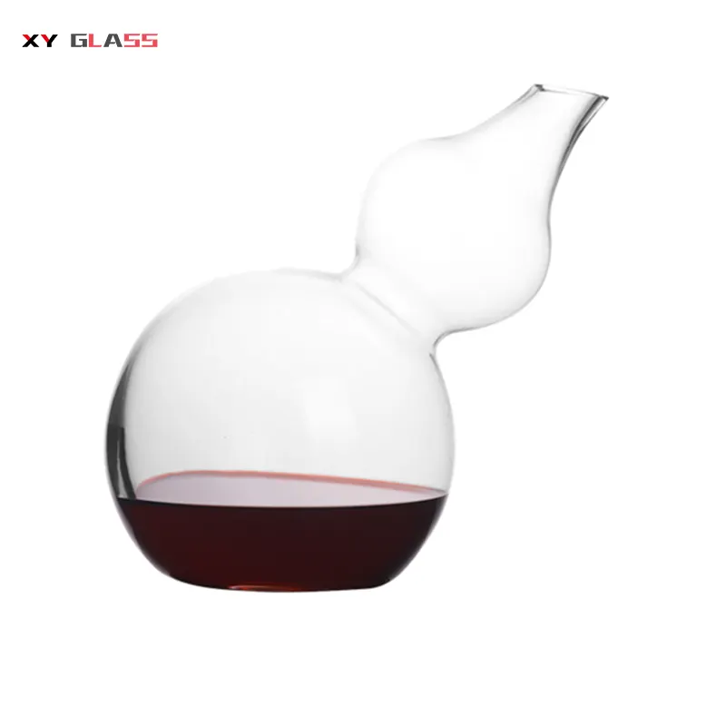 Decanter da vino in vetro termosilicato fatto a mano con design elegante a forma di zucca