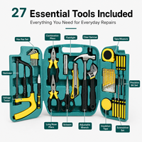 Ensemble d'outils de tournevis multifonctionnels portables en acier au carbone de 27 pièces, pour usage industriel, boîte rigide pour l'entretien automobile