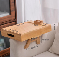Plateau de canapé pliable multifonctionnel en bambou de qualité supérieure pour boissons, tasses et collations