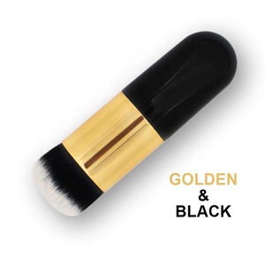 <span class=keywords><strong>Kabuki</strong></span> Fundación Pequeño <span class=keywords><strong>kabuki</strong></span> de mango negro cara Fundación maquillaje encontraronen pie único de plata maquillaje cepillo - Product Image 2