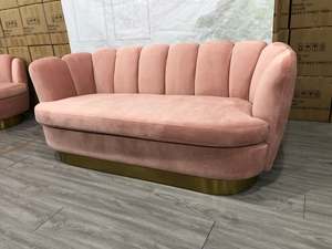 कमरे में रहने वाले गुलाबी मखमल आधुनिक सोफे सोफे - Product Image 4